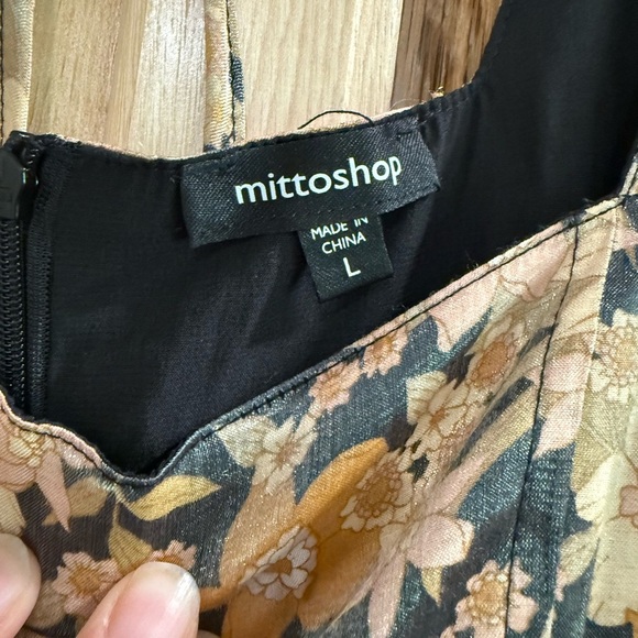 Stunning Mittoshop Floral Babydoll Square Neck Long Sleeve Shimmer Fall Dress - Picture 4 of 12